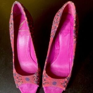 Brian Atwood pink jeweled heels 💖
